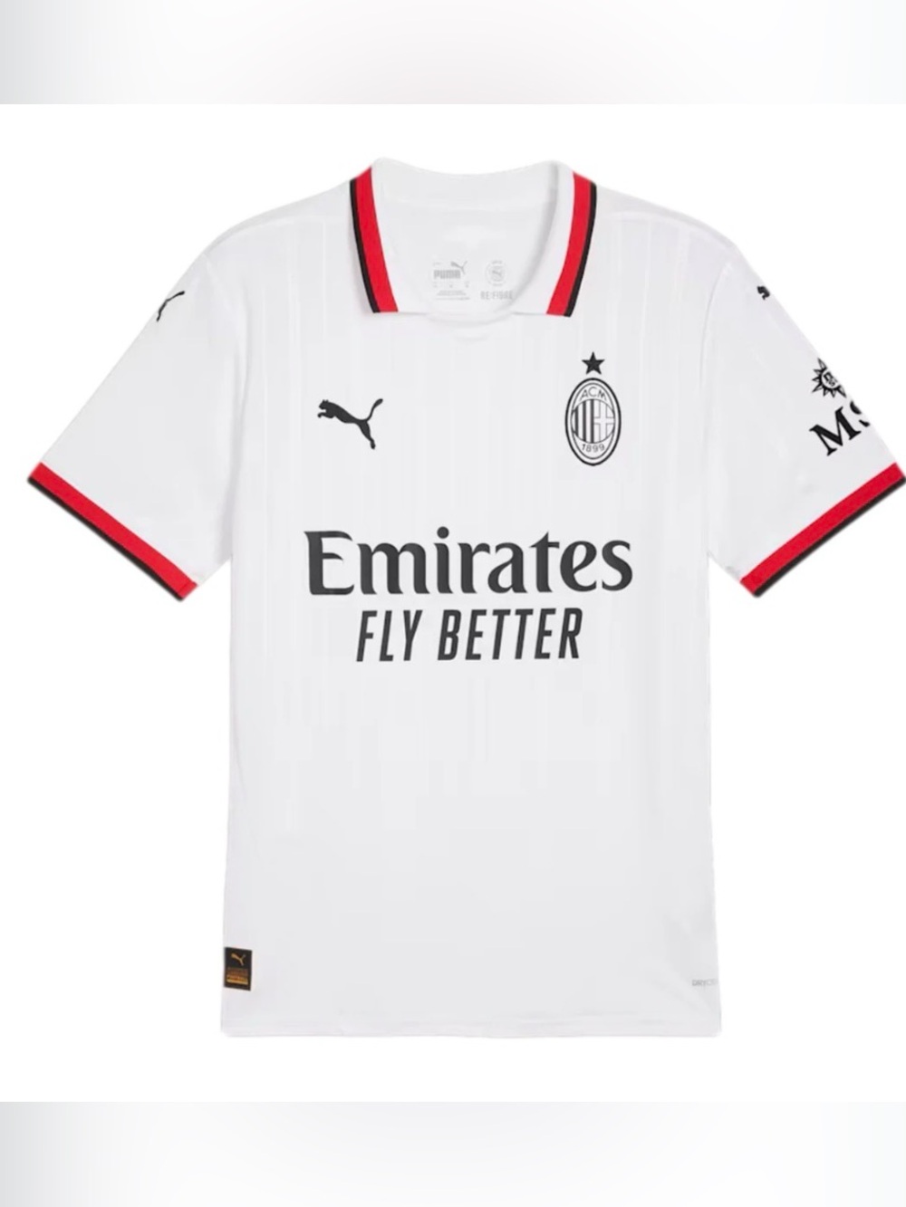 AC Milan Puma Away Jersey - White with Red & Black Trim, sz small new with tags